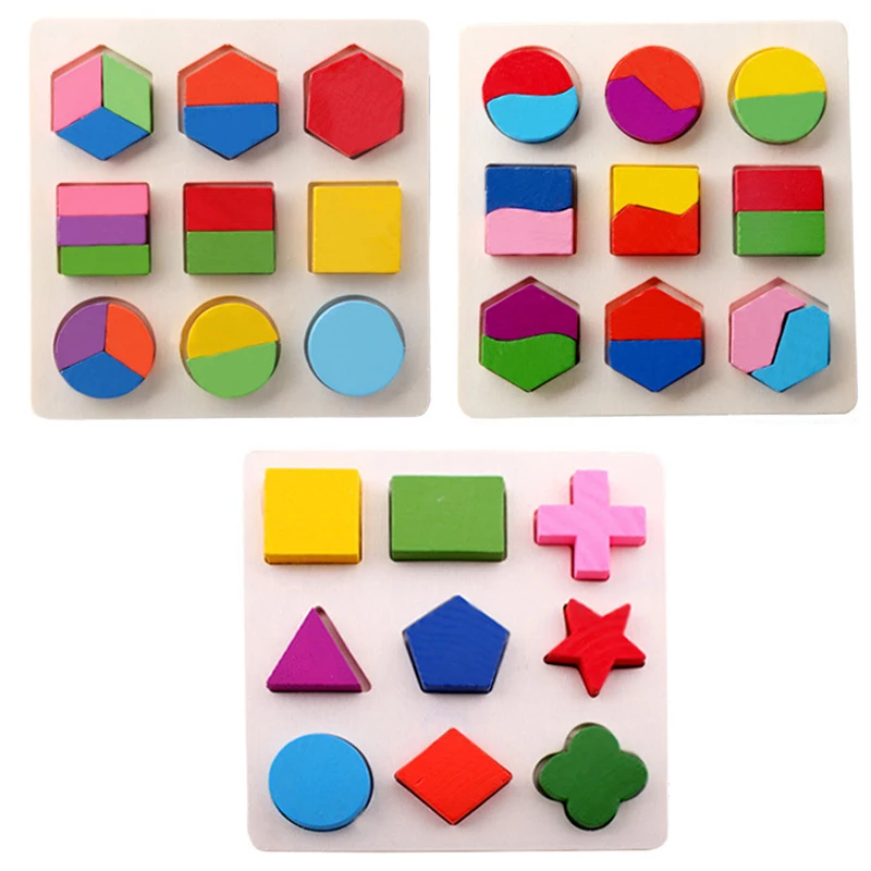 Loozykit Дети 3D головоломки деревянные игрушки красочные геометрические формы