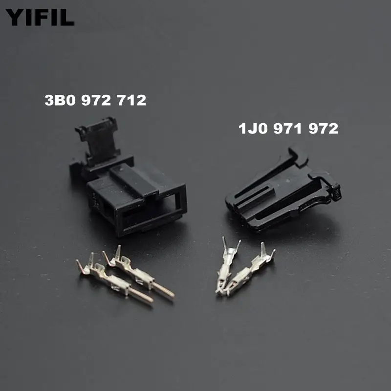 

5pcs/lot 2 Pin/Way 1.5mm Male Female Auto Electrical Trunk Light Connector License Plate Light Plug Socket 1J0971972 3B0972712