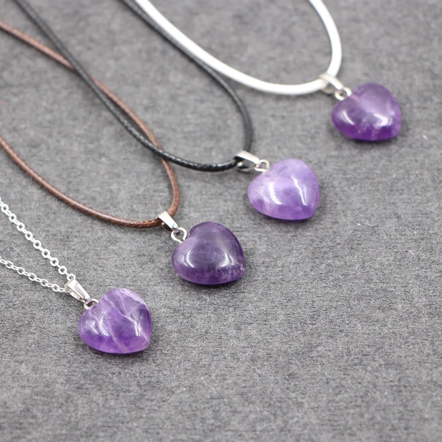 Foreign original jewelry Forever Love heart shaped Romantic Purple