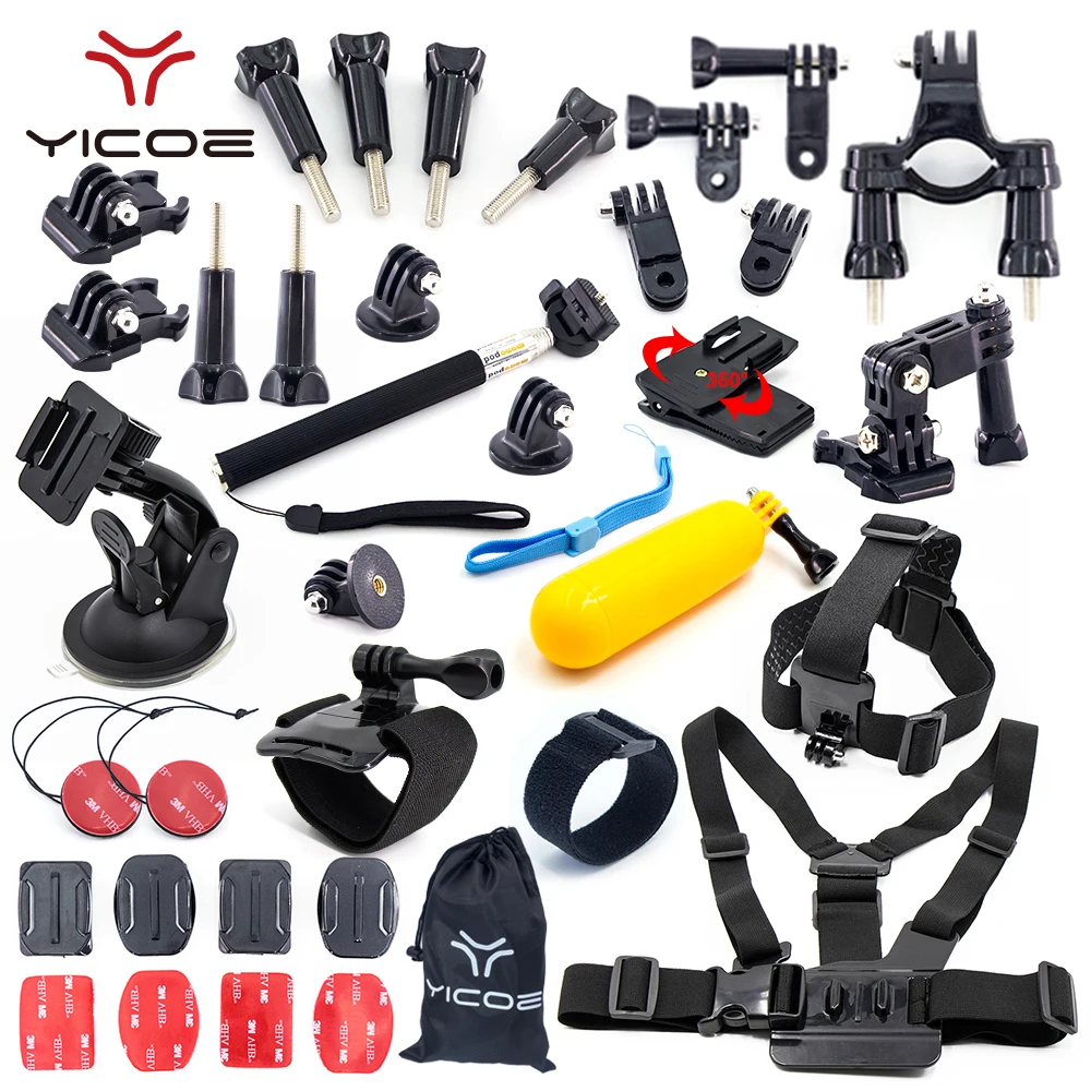 

for Gopro Hero Go Pro 6 5 4 3 Set Mount Adapter Arm Chain Tripod SJCAM SJ4000 Xiaomi yi 4k mijia Action Sport Camera Accessories