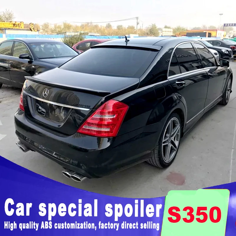 

air streamline high quality ABS material rear trunk rear wing spoiler for benz s350 by primer or and color paint spoiler s350