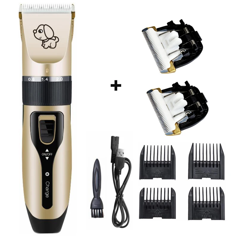 

Professional Grooming Kit Rechargeable Cat Dog Hair Trimmer Low-Noise Electric Pet Hair Clipper Shaver Set 18650 battery