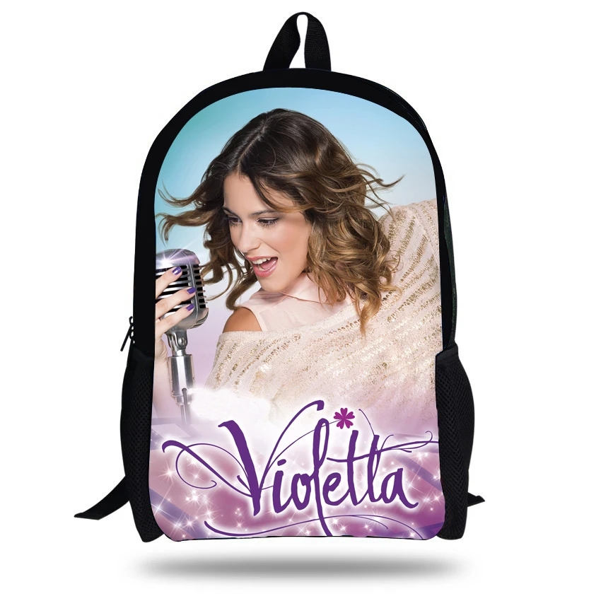 16-дюймовый Mochila рюкзак Violetta для подростков девочек Diario Виолетта сумка детская школьная сумка модная детская одежда школьные рюкзаки в режиме онлайн