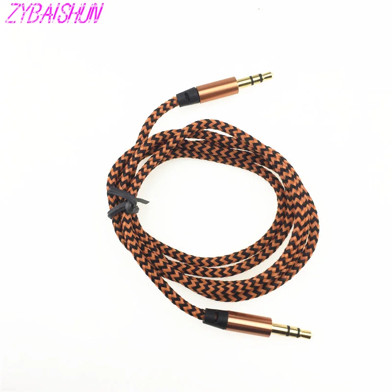 

1 m Nylon Jack Audio Cable 3.5mm Plug Aux Car Cord for Volkswagen POLO Tiguan Passat CC Golf R20 R36 EOS Skoda Octavia Fabia