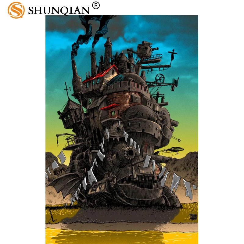 Custom Howls Moving Castle Art Poster Home Decoration Fashion Silk Fabric Wall Poster Custom Poster Print More Size Painting Calligraphy Aliexpress