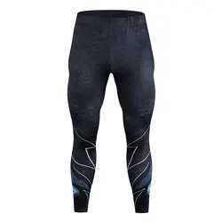 Для мужчин сжатого дышащие повседневные штаны 3D печати быстросохнущие узкие ноги \ узкие брюки Для мужчин Повседневная Фитнес Штаны