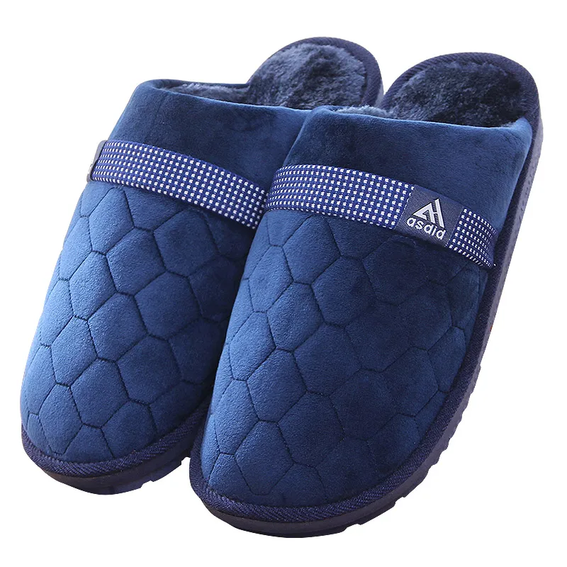 2016 Hot Sale Men s Large Size Cotton Slippers Male Autumn and Winter Indoor Home Plus