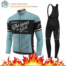 Morvelo теплая зимняя флисовая велосипедная футболка, длинный комплект, спортивная одежда для велосипеда, одежда, рубашка, ropa ciclismo