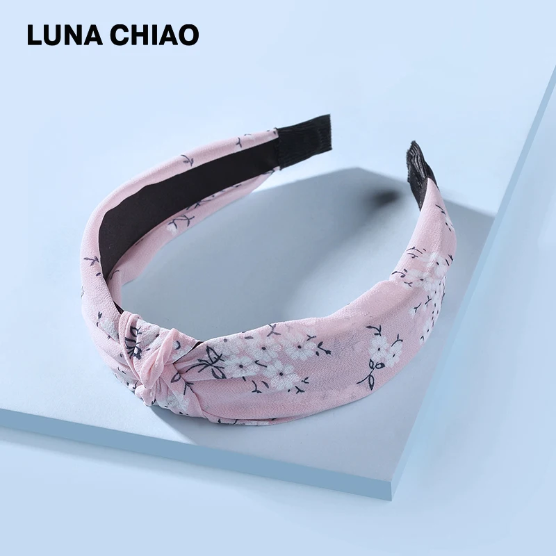 LUNA CHIAO, женские модные аксессуары для волос, ткань, дикие цветы, печатные повязки для волос, тропический стиль, повязки с узлом для женщин