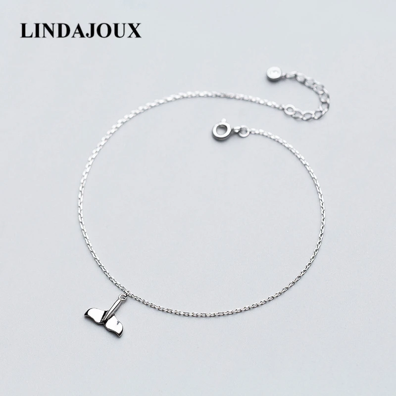

Women's Polish Mermaid Feet Shape Tassel Charm 925 Sterling Silver Anklet Leg Chain Summer Jewelry Ankle Bracelets Wholesales