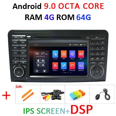 Android 9,0, 4 ГБ, 64 ГБ, автомобильный DVD плеер для Mercedes Benz класса GL500 W164 X164 ML350 ML300 ML320 ML280 GL350 GL450 радио навигации - Цвет: 9.0 4G 64G IPS DSP