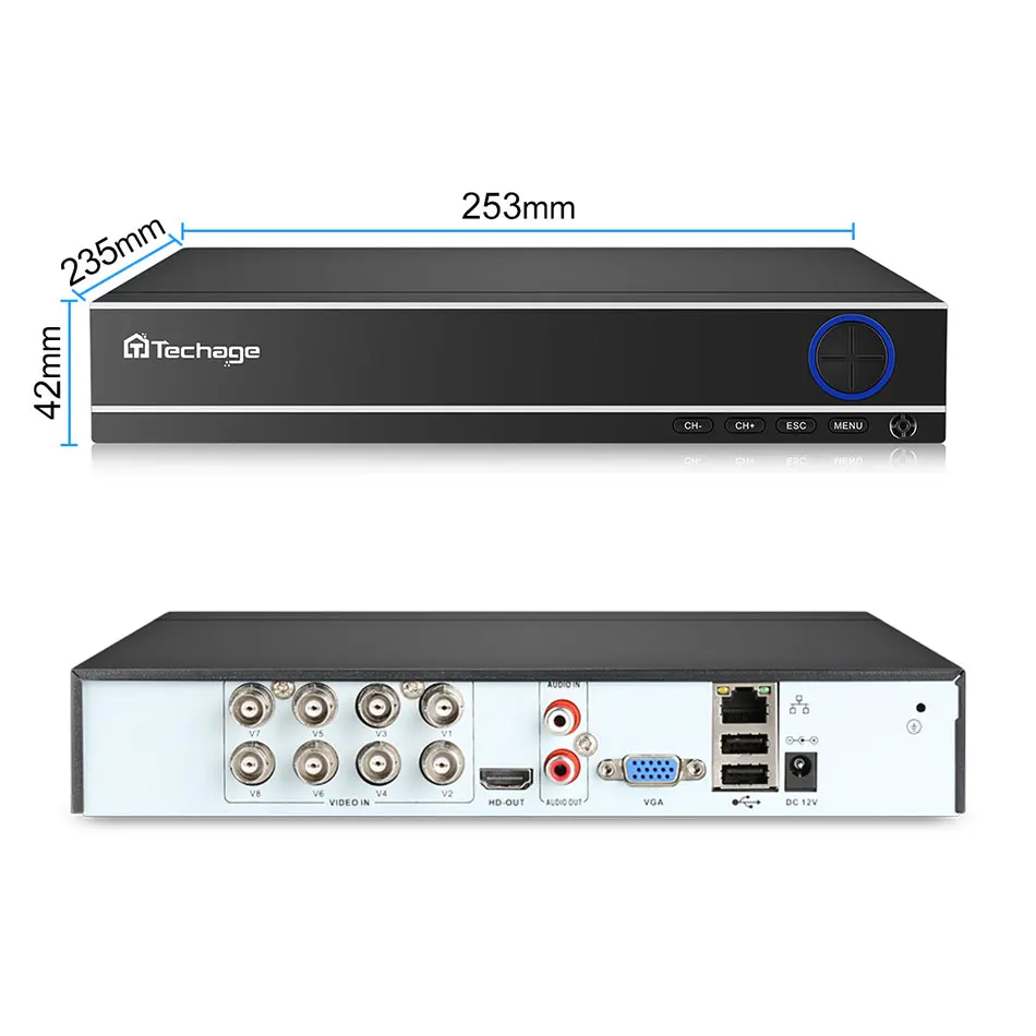 Techage 8CH 4MP HD CCTV камера системы AHD DVR комплект 8 шт. 4MP ИК ночного наблюдения P2P комплект видеонаблюдения 2 ТБ HDD