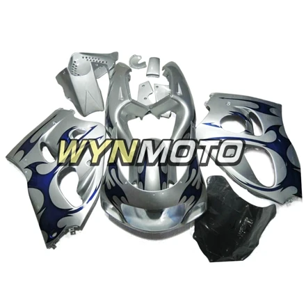 Выполните обтекатели комплект для GSXR600 750 1996-1999 96 97 98 99 АБС-пластик Полный обтекатели кадров серебристый, черный капоты кузов