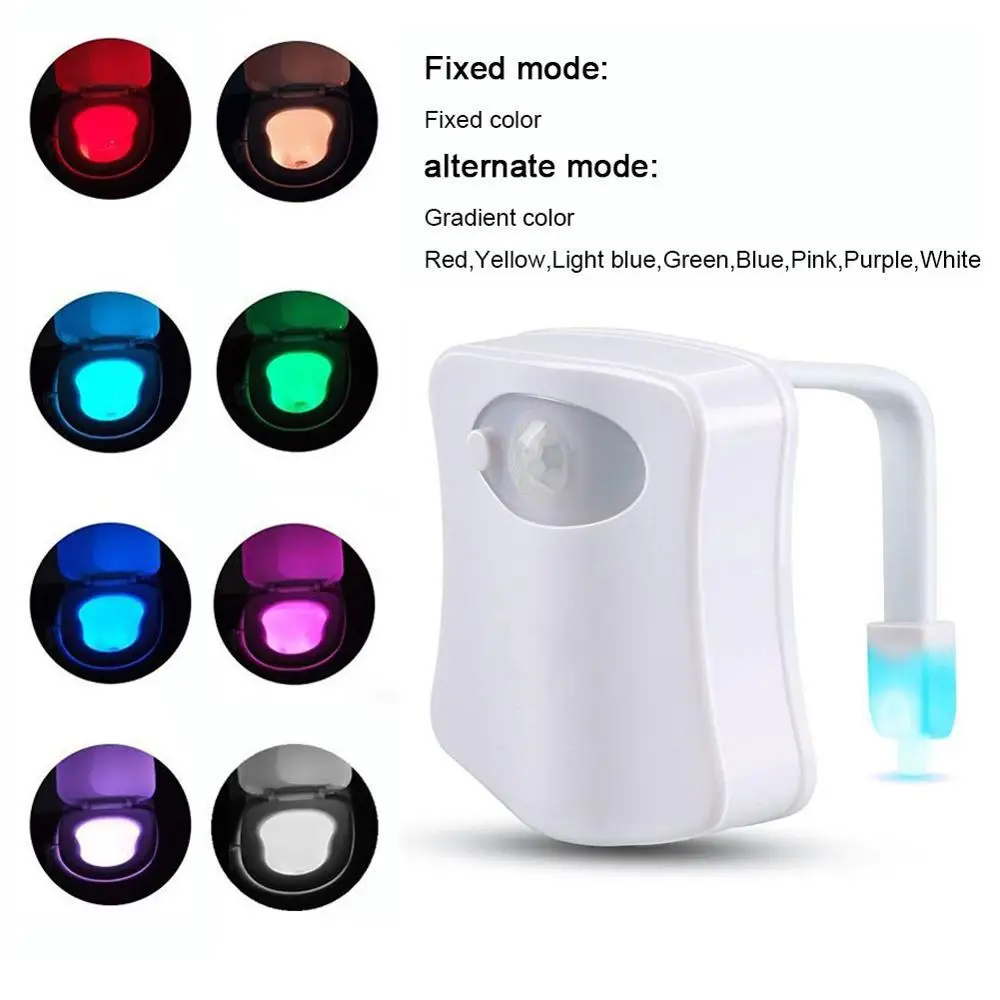 

Smart PIR Motion Sensor Toilet Seat Night Light 8 Colors Waterproof Backlight Portable Toilet Bowl LED Luminaria WC Light lamp