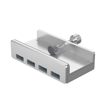 

New MH4PU Aluminum 4 Ports USB 3.0 Clip-type HUB Converter For Desktop Laptop Clip Range 10-32mm With 100cm Date Cable