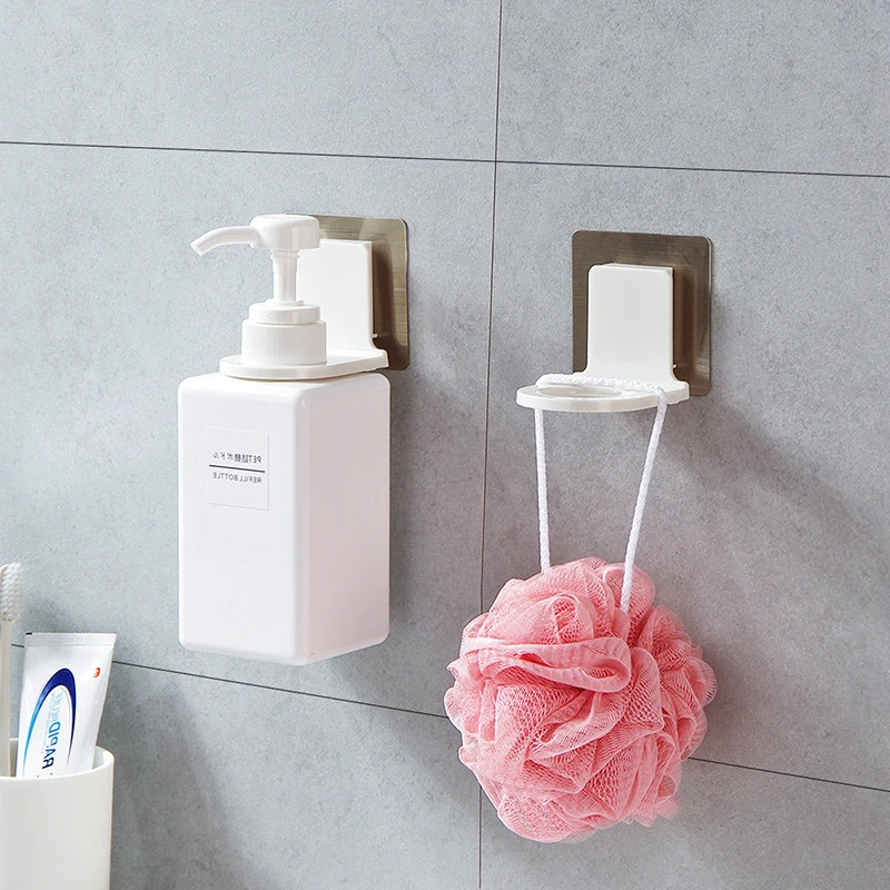 

GOONBQ 1 pc Shampoo Bottle Rack Holder Plastic Bathroom Wall Mounted Shampoo Bottle Hanging Hook Holder Bathroom Organizer