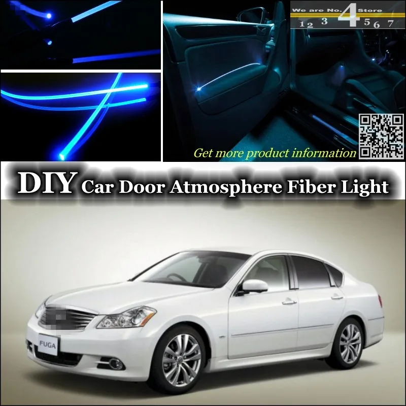 Внутренний светильник окружающей среды, настроенный атмосферный волоконно-оптический светильник s для Nissan Fuga Cima Y50 Y51 внутри двери панели освещения