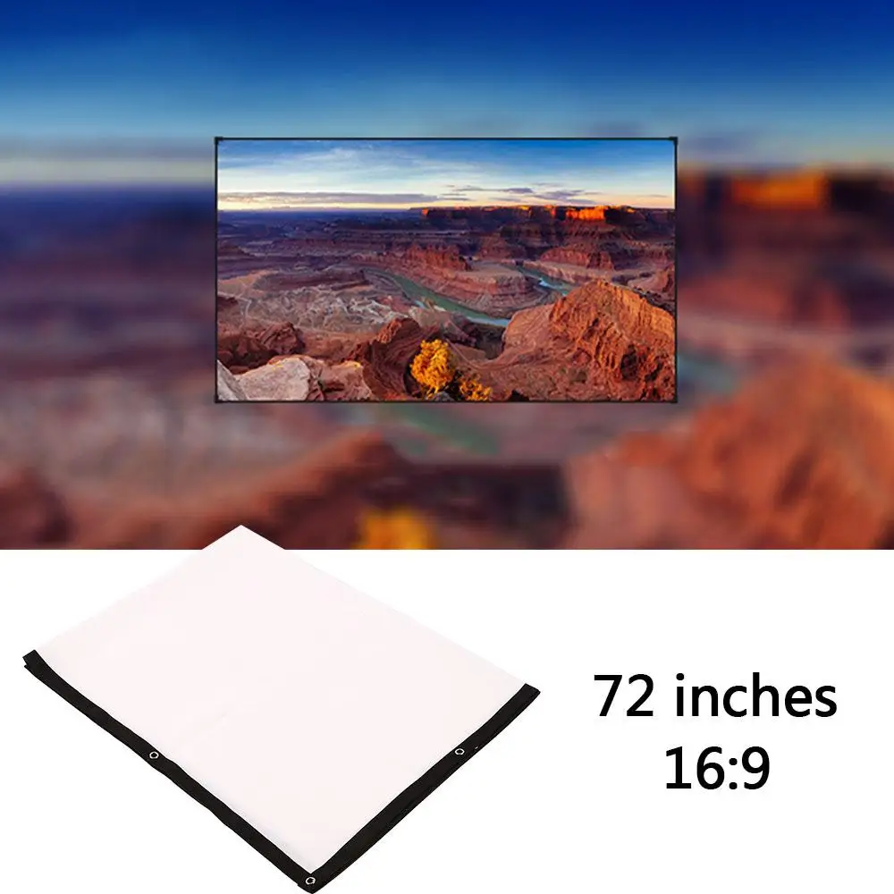Amzdeal Складная 72 дюймов 16:9 проектор БЕЛЫЙ Проекционный Экран для HD проектор домашнего Театр Кино фильмы вечерние крытый Outdor