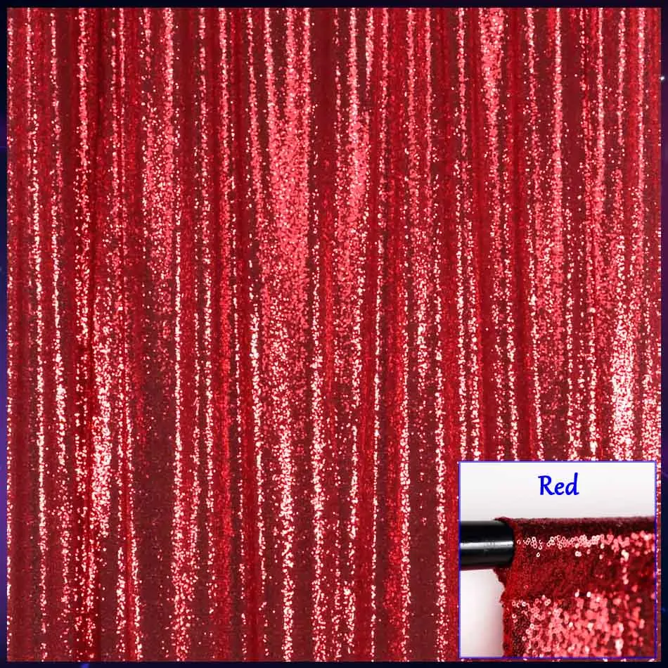Блесток фон занавеска панель 2x8ft-розовое золото блесток фотография Фон занавеска для вечерние/домашние занавески Decoration-60x245cm - Цвет: Red