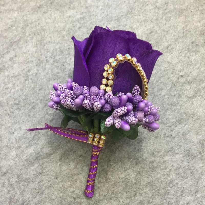 

Ivory Red Best Man Corsage For Groom Groomsman Silk Rose Flower Wedding Suit Boutonnieres Accessories Pin Brooch Decoration