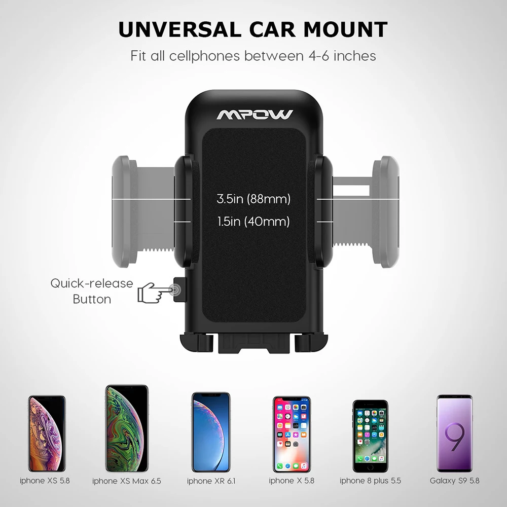 Billige Mpow CA033 Universal Lange Arm Auto Telefon Halter mit Einfach Touch   Anti skid Basis Für iPhone X  XS Xiaomi 4,0 6,0 Zoll Smartphone