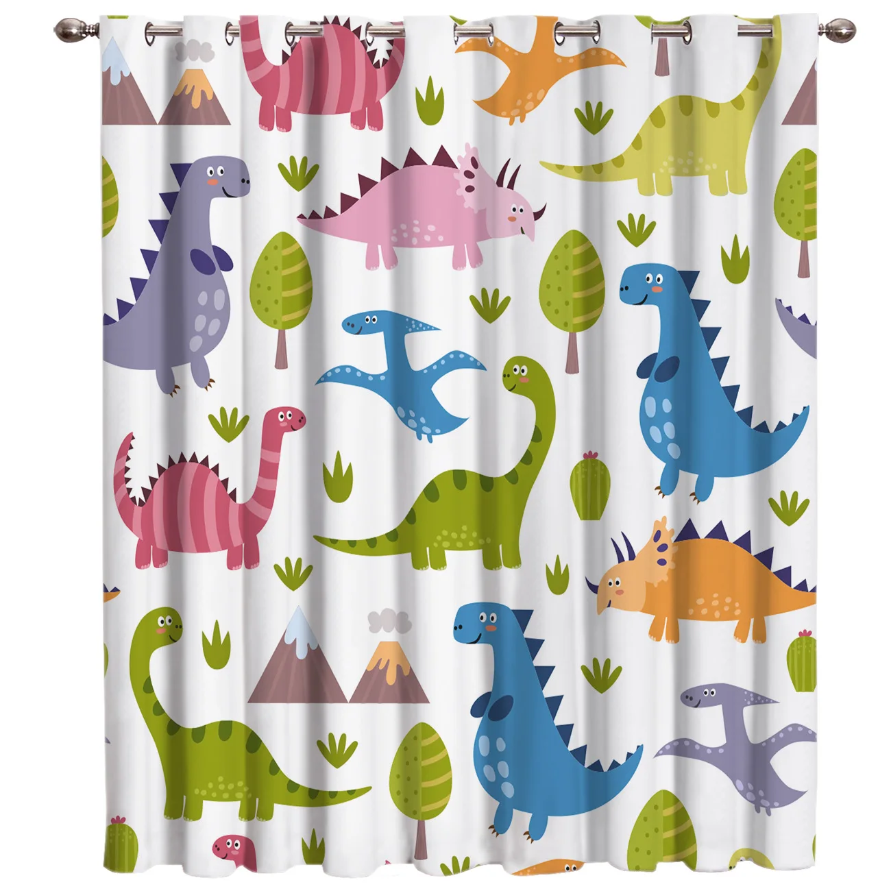 Lovely Dinosaur Patterns Room Curtains Large Window Curtain Lights