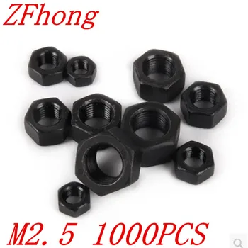 

1000PCS DIN934 M2.5 Steel with black Hex hexagon Nuts