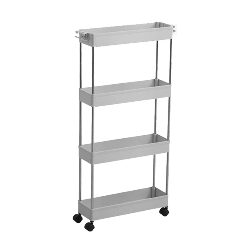Bathroom Quilted Storage Rack Four Layers Kitchen Narrow Cabinet Living Room Foor-standing Gap Shelf Home Furniture Bathroom Quilted Storage Rack Four Layers Kitchen Narrow Cabinet Living Room Foor-standing Gap Shelf Home Furniture