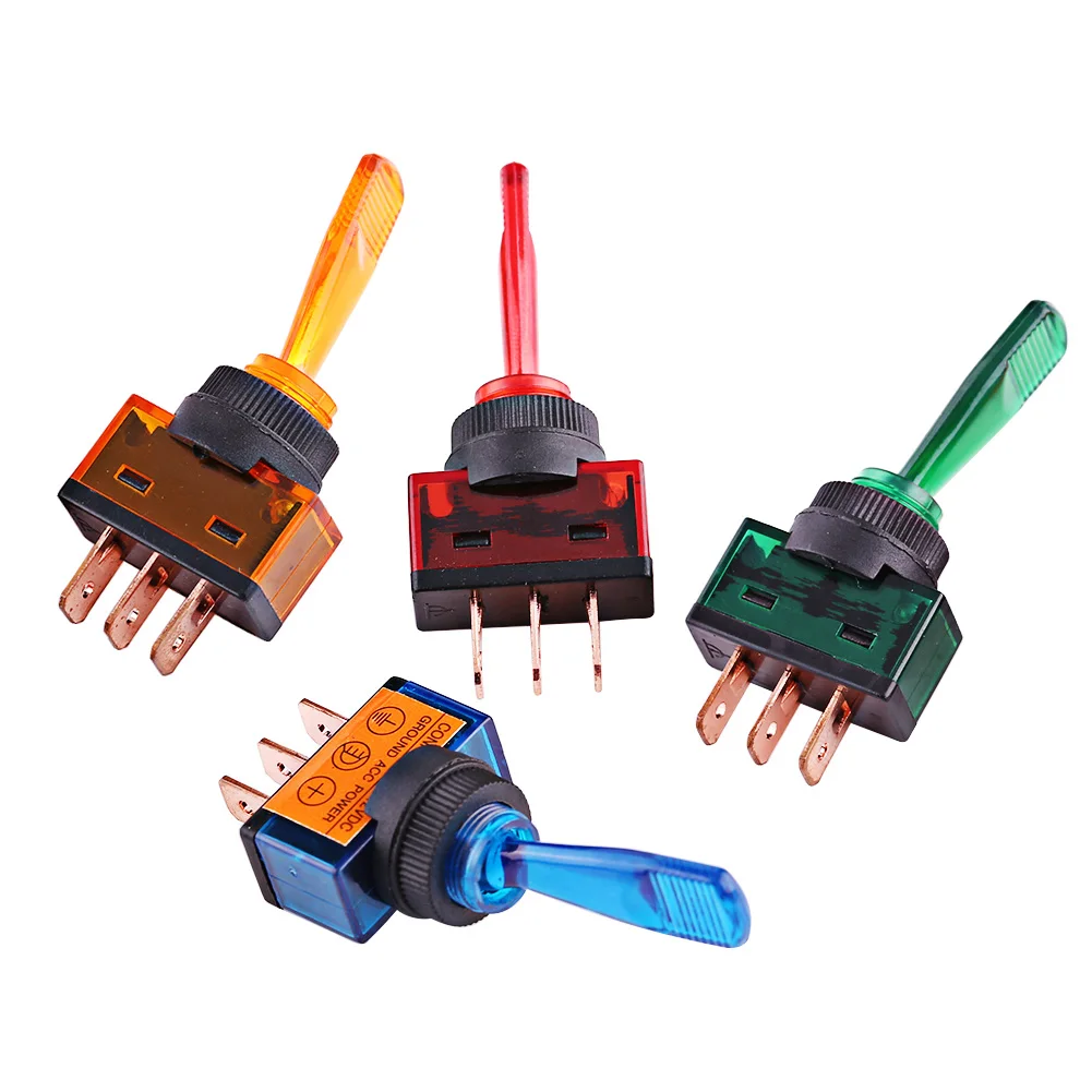 

4 Colors LED Light 3 Pin Car Auto Boat 12V 20A Rocker ON/OFF Toggle SPST Switch