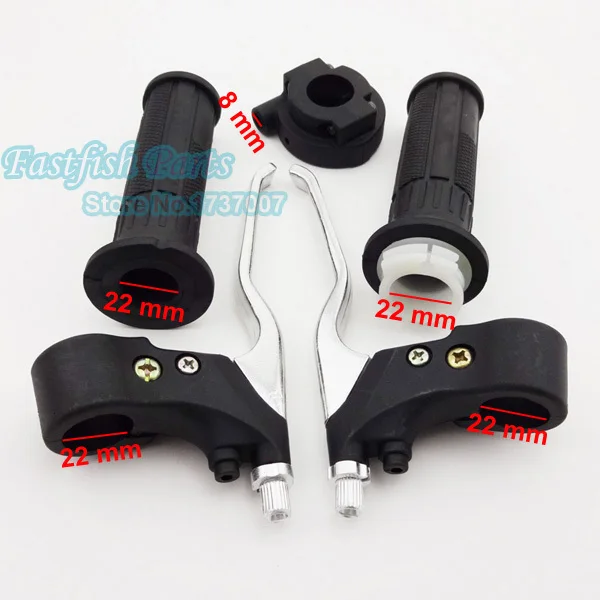 Throttle Hand Grips + Brake Levers + Throttle Housing Set For Goped Gas Scooter Minimoto Bicycle