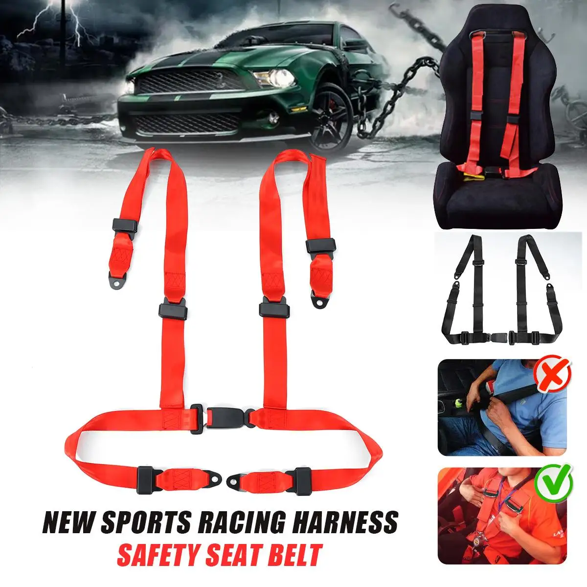 Для спортивных гонок, ремни безопасности ремень безопасности 4 точки крепления монтажной Quick Release
