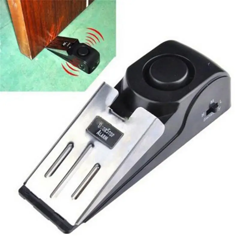 

Wireless Vibration Triggered Home Wedge Shaped Stopper Alert Security System Door Stop Alarm Block Blocking System