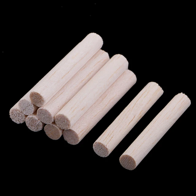 10x Round Natural Balsa Wood Wooden Sticks Dowel Rod For Kids Model Making Craft Handmade DIY
