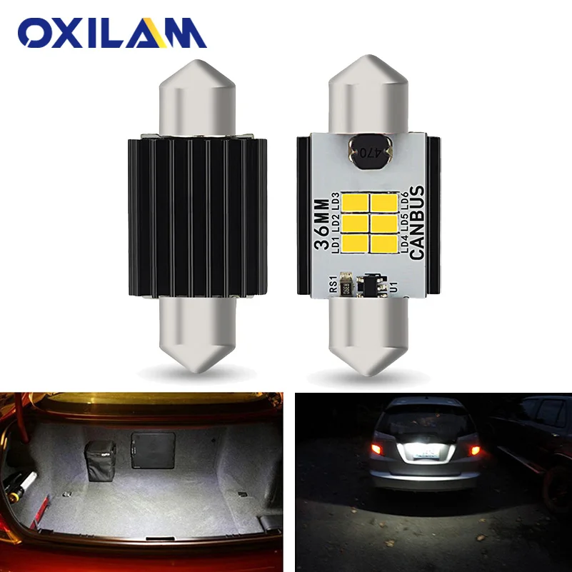2x OXILAM Canbus светильник номерного знака для Volvo S40 S60 S80 V50 V70 C30 C70 XC90 C5W лампа фестона