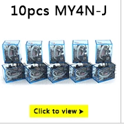 10 шт. MY4NJ J MY4N MY4 DC12V 24V AC110V 220V 14PIN Мощность реле катушки 4PDT 5A HH54P-L