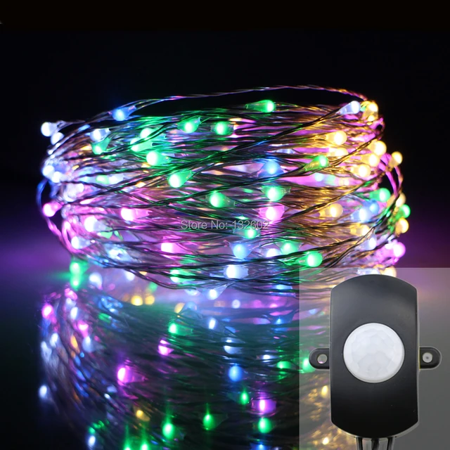 Motion Sensor 10M 15M 20M Indoor LED String Lights, Silver Wire ... Motion Sensor 10M 15M 20M Indoor LED String Lights, Silver Wire ...