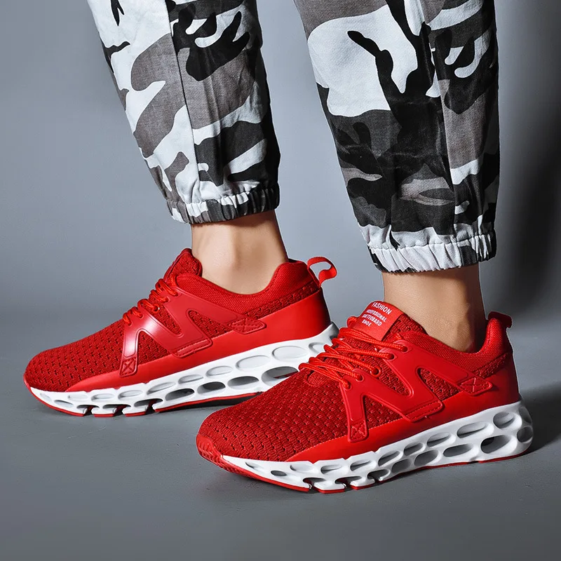

2019 men's new tide shoes night running shockproof running shoes breathable non-slip bottom running shoes