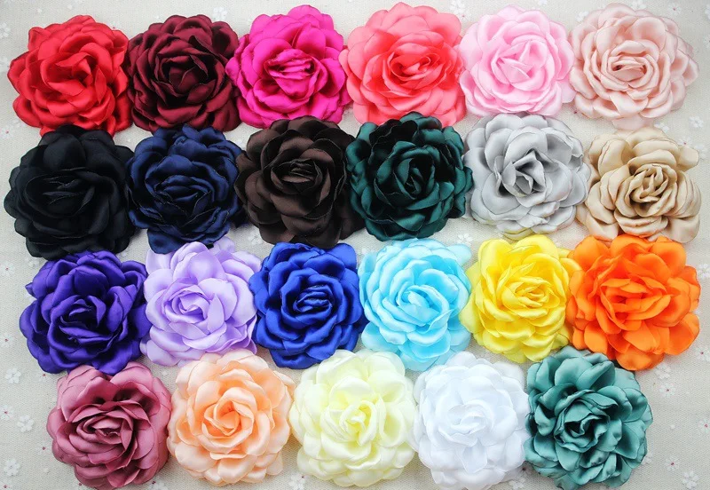 

2017 latest high quality sublight satin chiffon roasted peony flowers diy brooch and garment accessories 20ps/lot