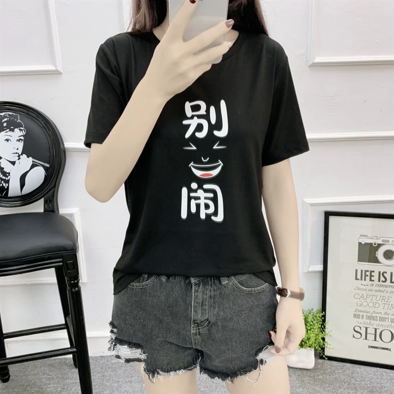 

Women Summer T-shirt 2019 New Style Fashion O-neck Pullover Short sleeve Printing Tops Tees Casual Female T-shirt NZYD131A