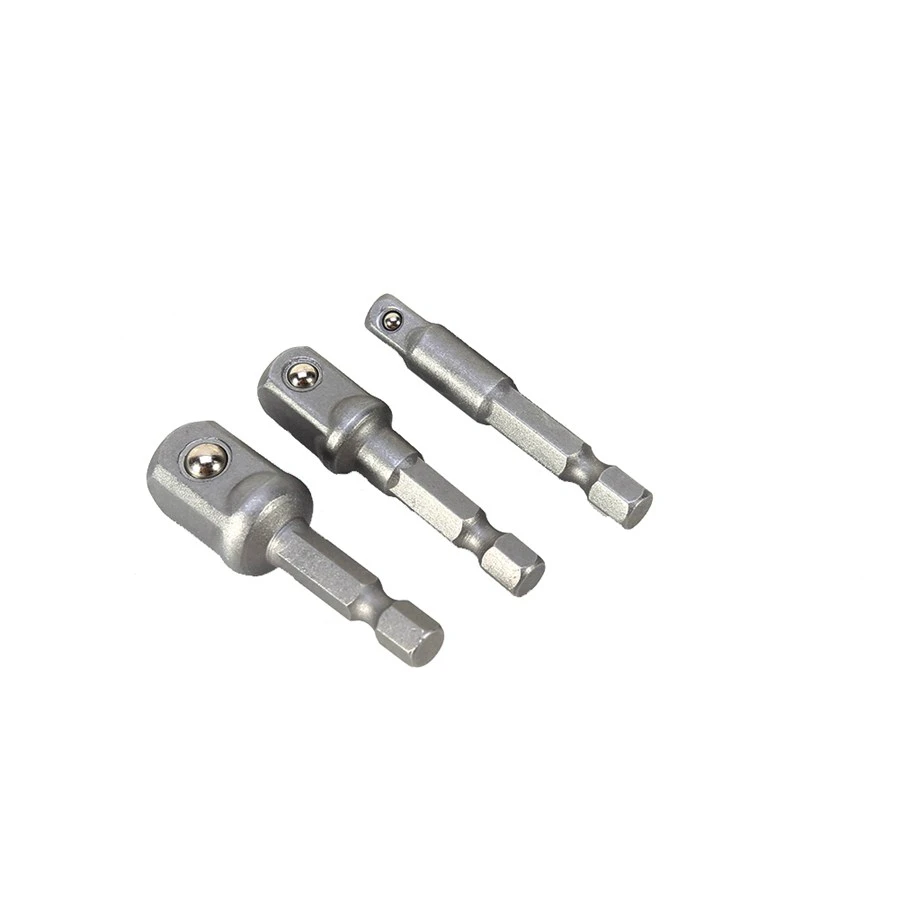 3pcs 1/4 3/8 1/2& 50mm Long Wrench Sleeve Extension Bar Hex Shank Drive