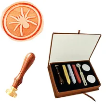 Воск печать штамп Винтаж Паук Пользовательские изображение логотипа Свадебные Щупы для мангала Box Set Комплект