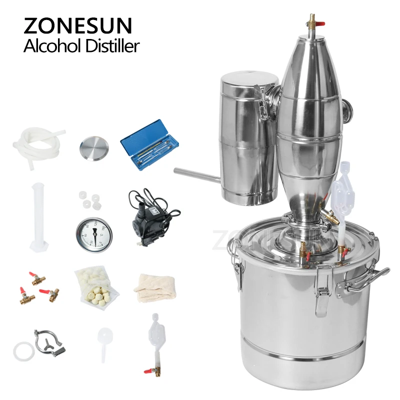 ZONESUN 20 30 50 70 л винный дистиллятор оборудование для пивоварения бойлер из