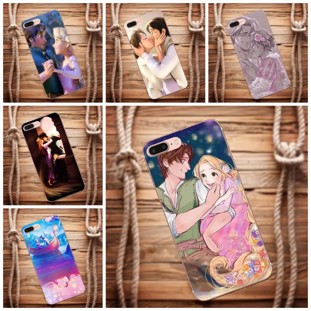 

Vvcqod Tangled Rapunzel & Flynn For iPhone X 4 4S 5 5C 5S SE 6 6S 7 8 Plus For Moto G G2 G3 Soft TPU Cases
