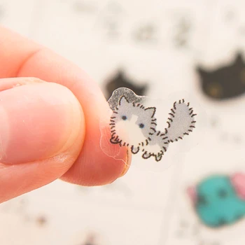 

80pcs/Pack Cute Kawaii Rabbit Black Cat Mini Decorative Stickers Dairy Album DIY Decor Craft Stick Label