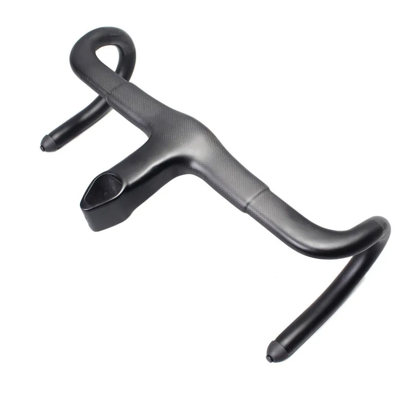

New Carbon Fiber Bicycle Handlebar One Bend Road Bike Integrated One-piece Handlebar 1k Matt Hand Bar Bike Parts