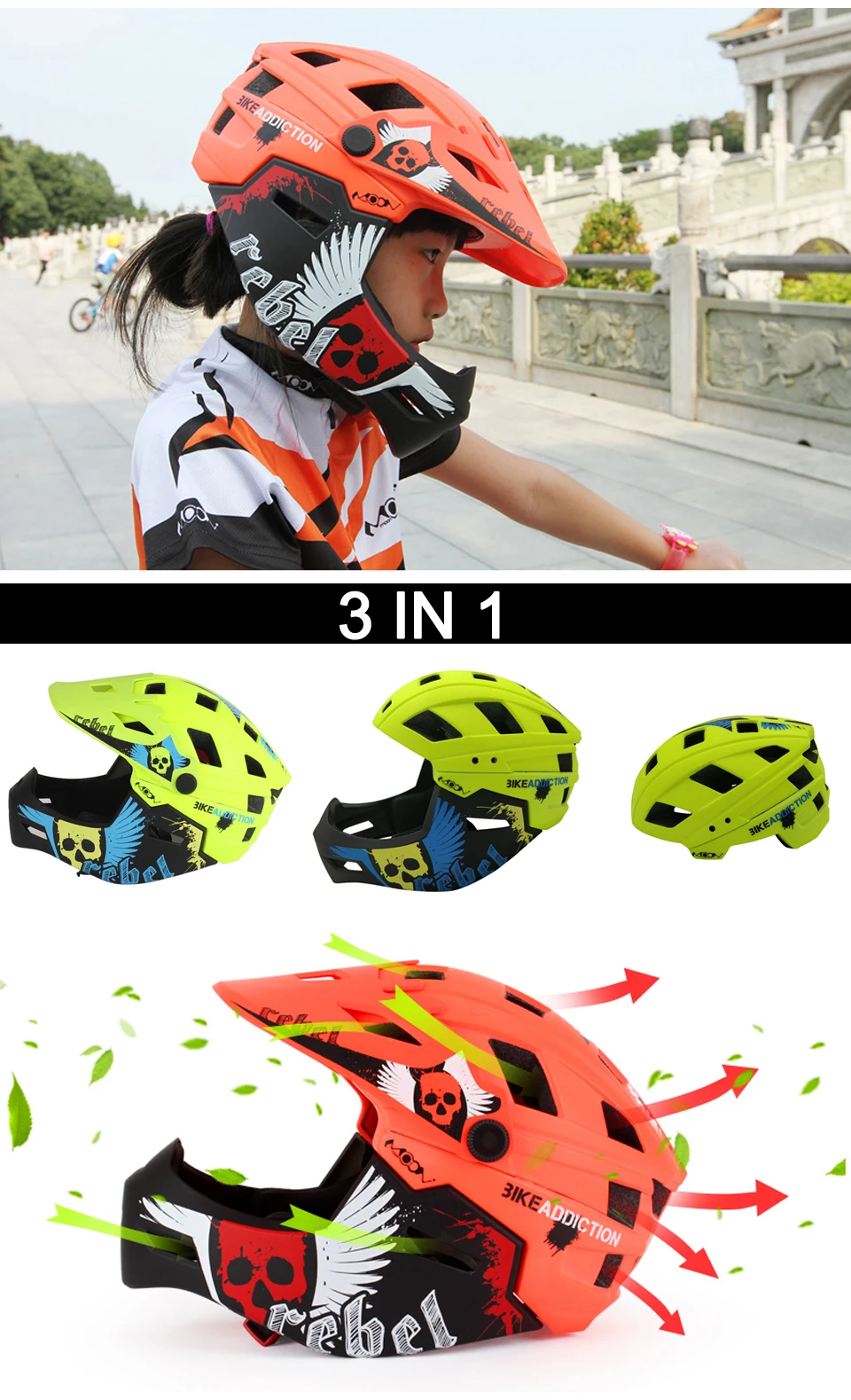 MOON Men Women Child Cycling Helmet High Quality Mouth Guard Mountain MTB DH Bicycle Helmet& Bike Helmet 47-58cm