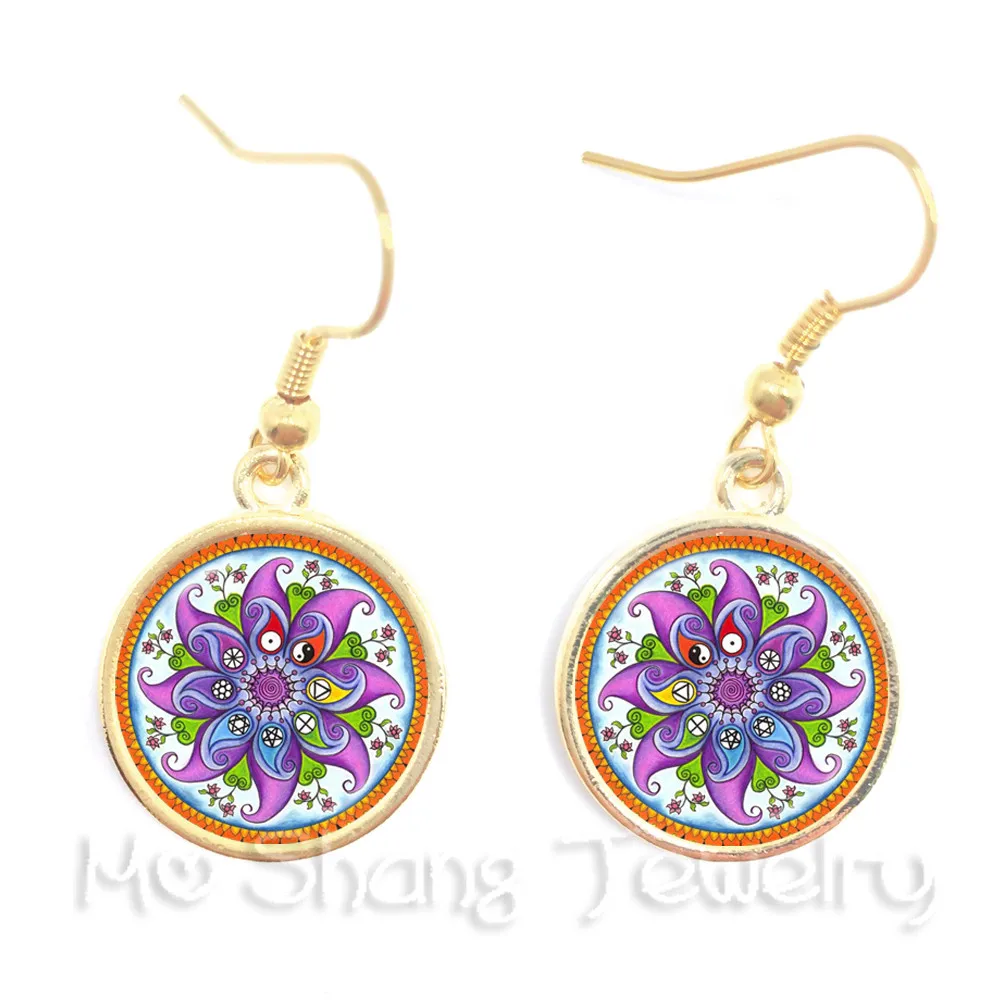 2018 New Yin Yang Glass Earrings Womens Jewellery Pendant Natural Rustic Boho Style Symbolizing Harmony | Украшения и аксессуары