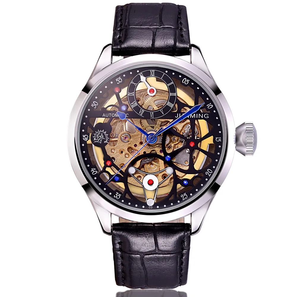 Buy New Leather Belt BIG Dial Skeleton Men Automanic