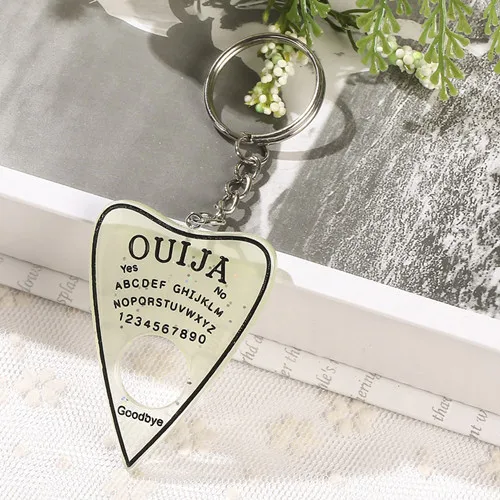 1 шт. Ouija planchette блестящая смола брелок-Шарм Ouija брелок Ouija доска Брелок Сумочка талисманы для женщин - Цвет: milk