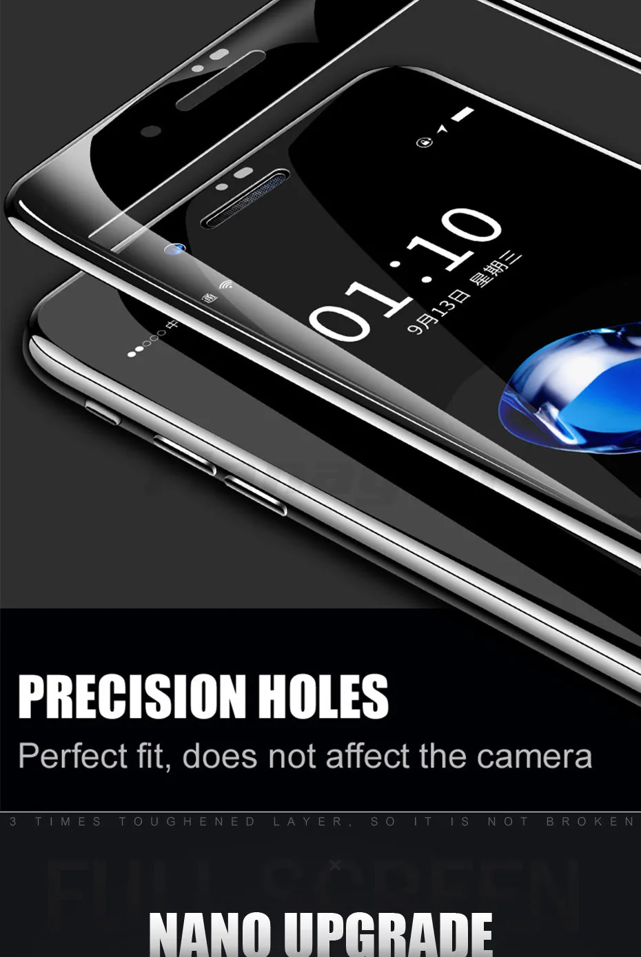 Flanagan 10D закаленное стекло для iPhone 6 защита экрана 6s 7 8 Plus полное покрытие защитная пленка на iPhone 5 5S SE стекло